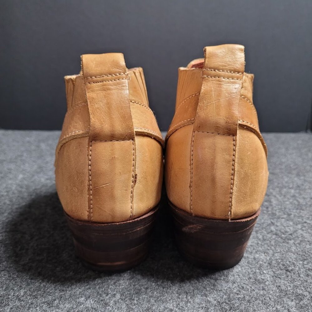 Vintage Men's Leather Western Ankle Boots SZ 7 - Picture 5 of 12